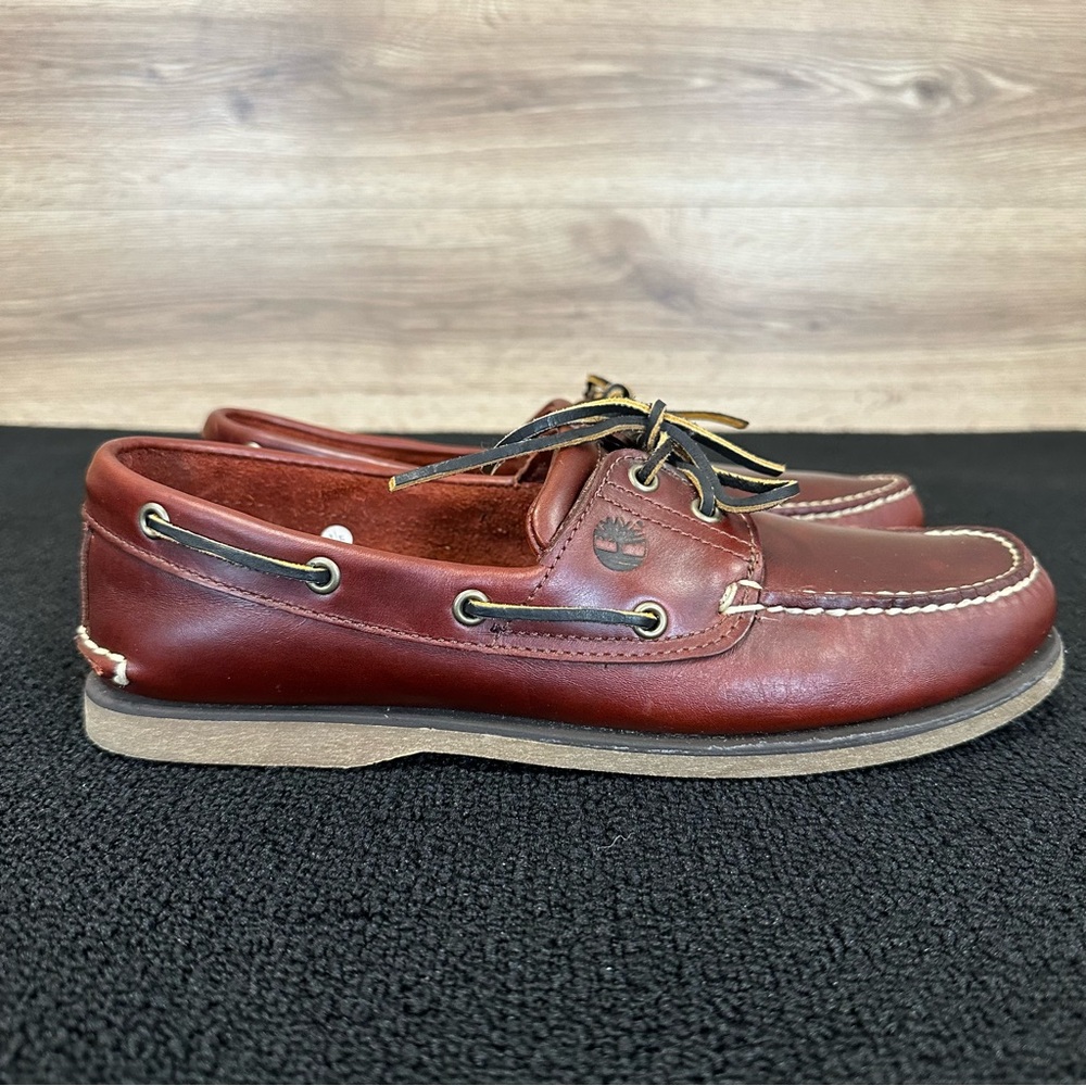 Timberland Men's Classic Leather Boat Shoes MD Brown Full Grain 25077 Size 11 M
